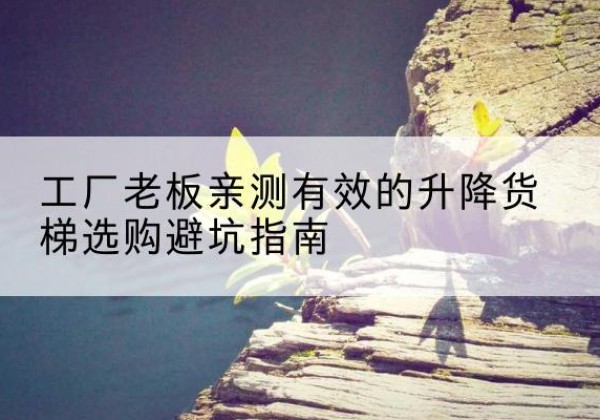 静安区升降货梯怎么选-工厂老板亲测有效的升降货梯选购避坑指南